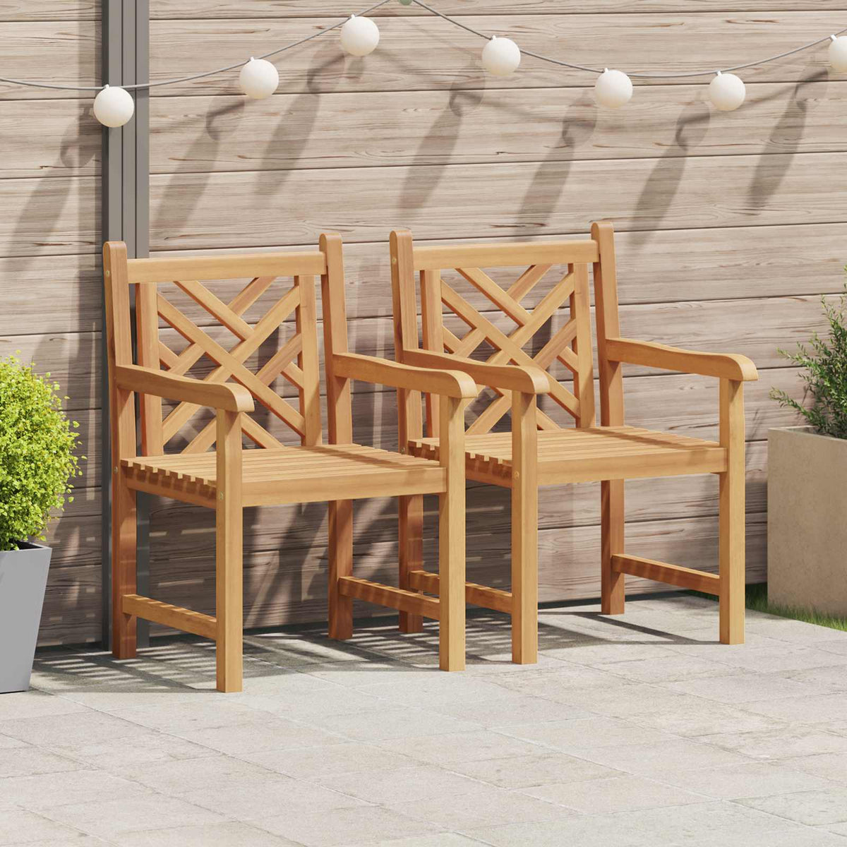 Sedia da Giardino 2 pz Legno di teak solido | homemem39
