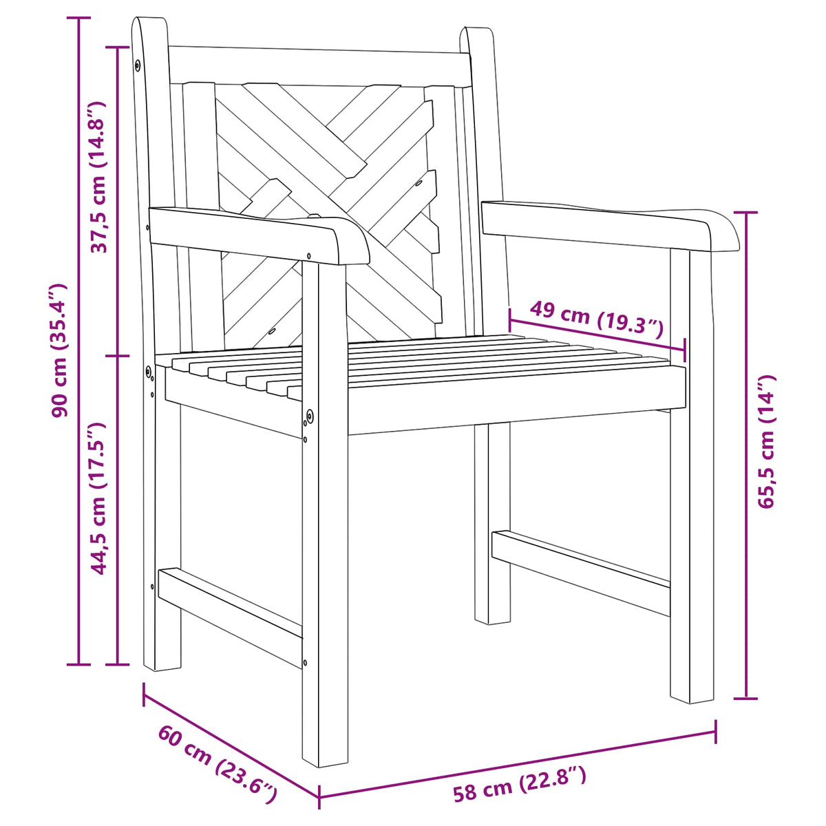 Sedia da Giardino 2 pz Legno di teak solido | homemem39