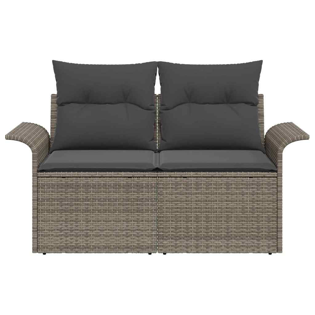 Divano da giardino Grigio 141 x 62 x 69cm polyrattan | homemem39