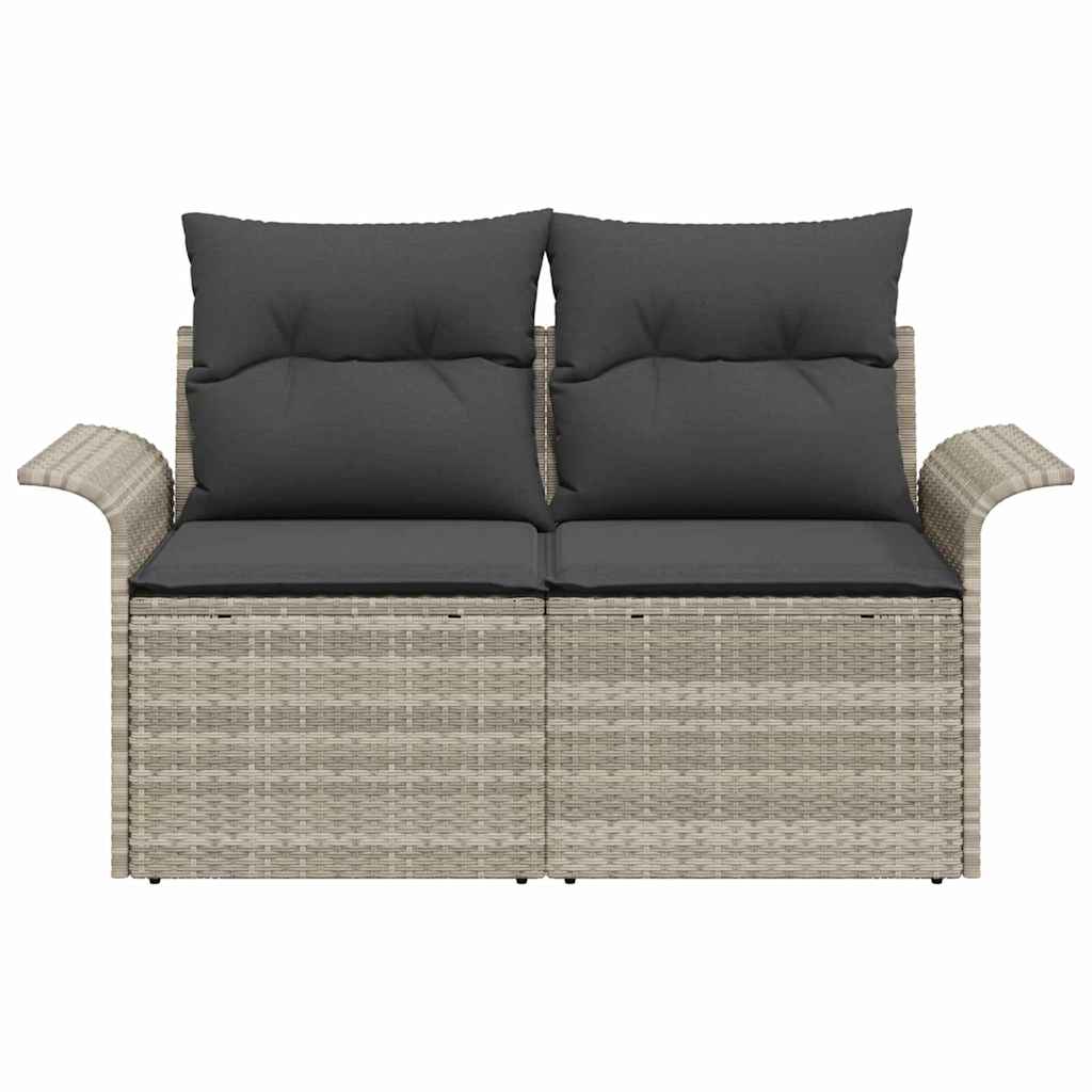 Divano da giardino Grigio chiaro 141 x 62 x 69cm polyrattan | homemem39