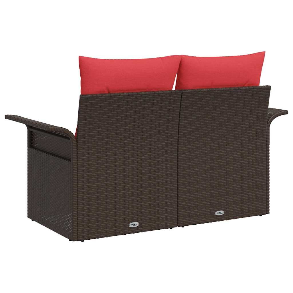 Divano da giardino con cuscino 141 x 62 x 69 cm polyrattan | homemem39