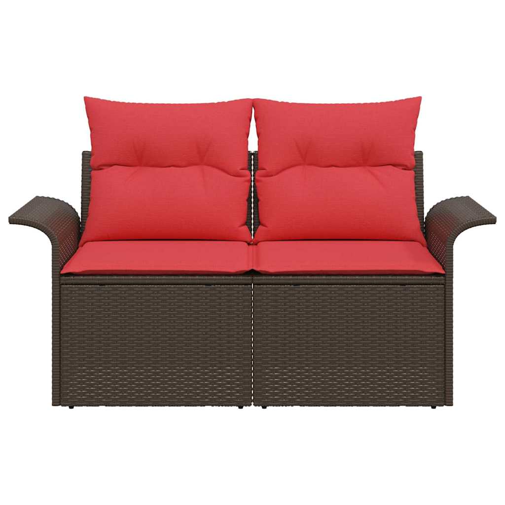 Divano da giardino con cuscino 141 x 62 x 69 cm polyrattan | homemem39