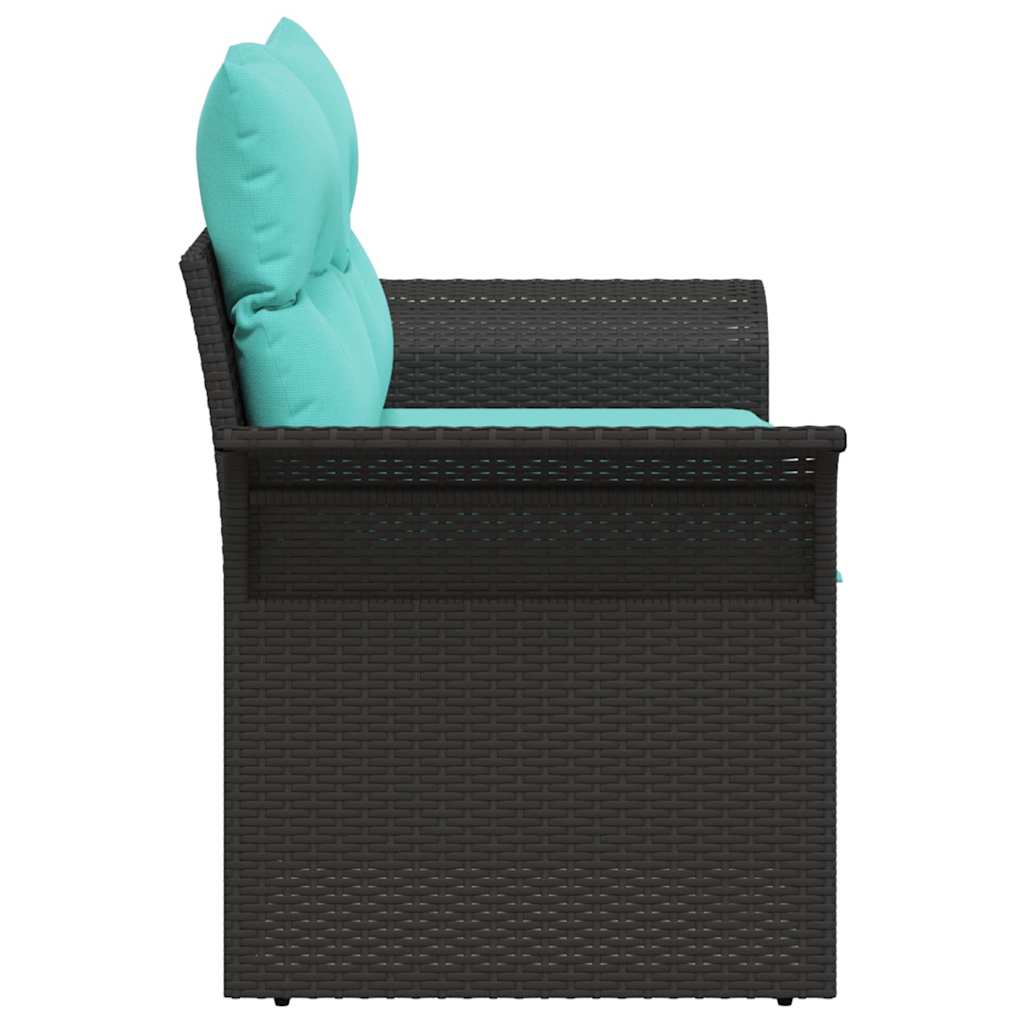 Divano da giardino con cuscino 141 x 62 x 69 cm polyrattan | homemem39
