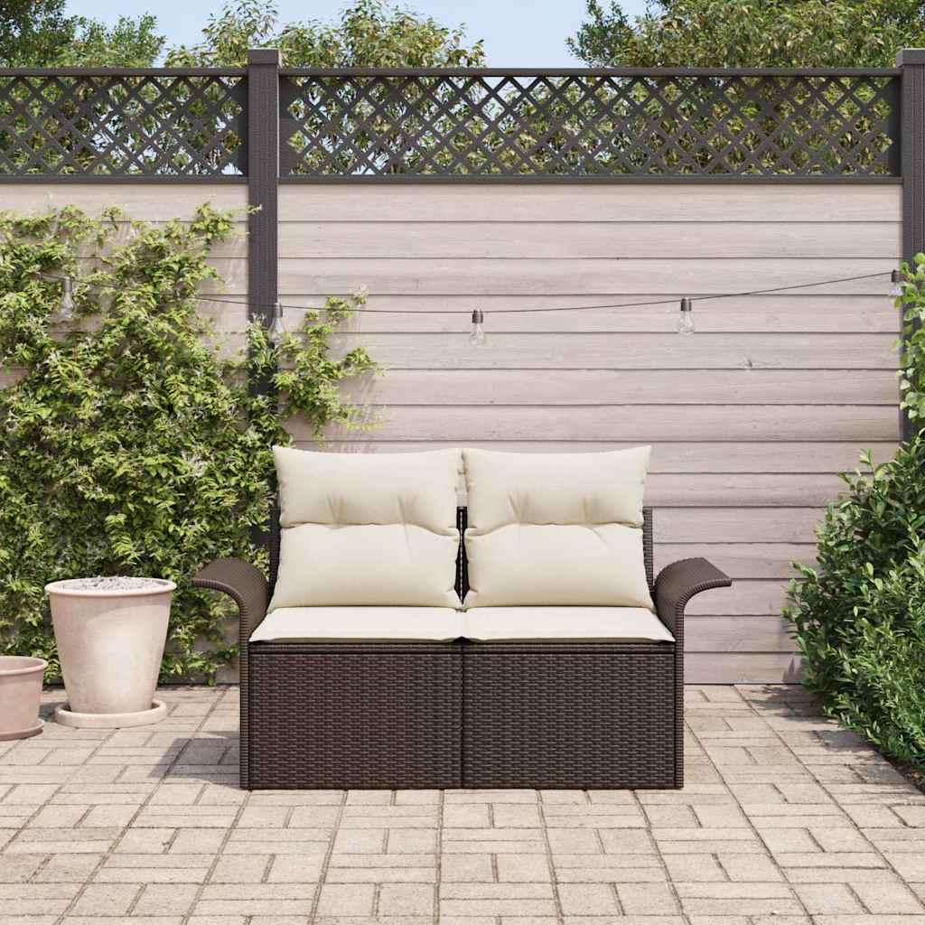 Divano da giardino Marrone 141 x 62 x 69cm polyrattan | homemem39