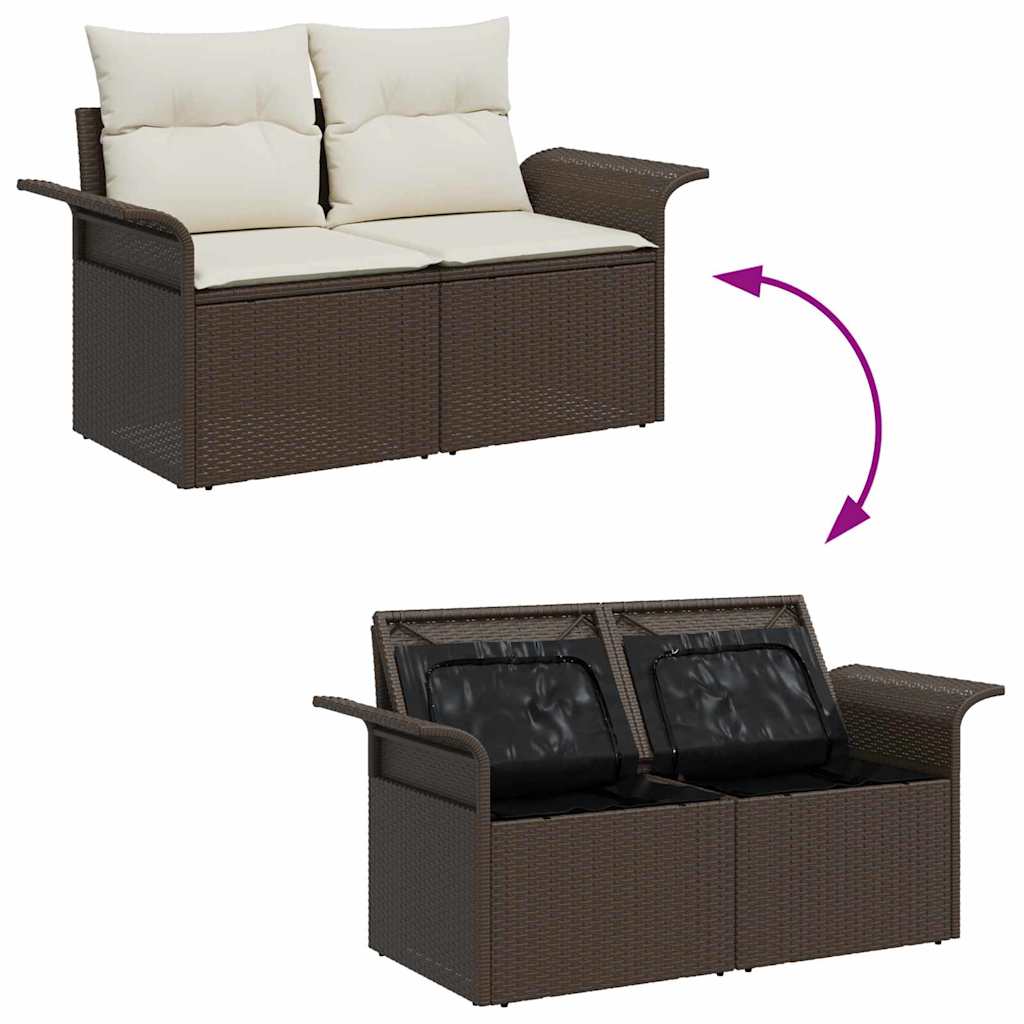 Divano da giardino Marrone 141 x 62 x 69cm polyrattan | homemem39