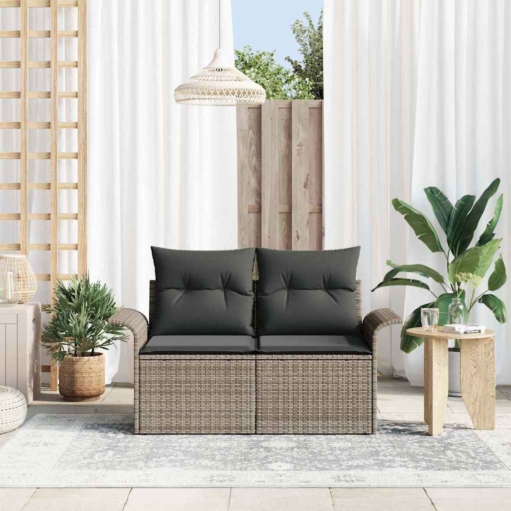 Divano da giardino Grigio 141 x 62 x 69cm polyrattan | homemem39