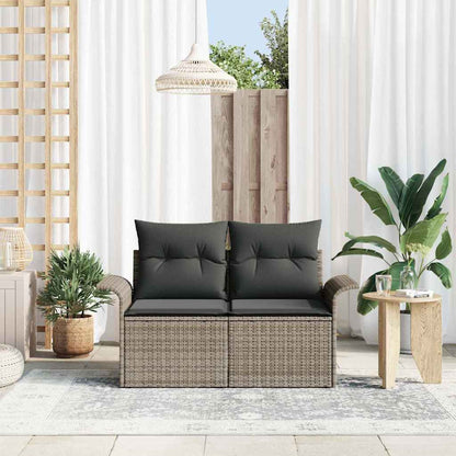 Divano da giardino Grigio 141 x 62 x 69cm polyrattan | homemem39