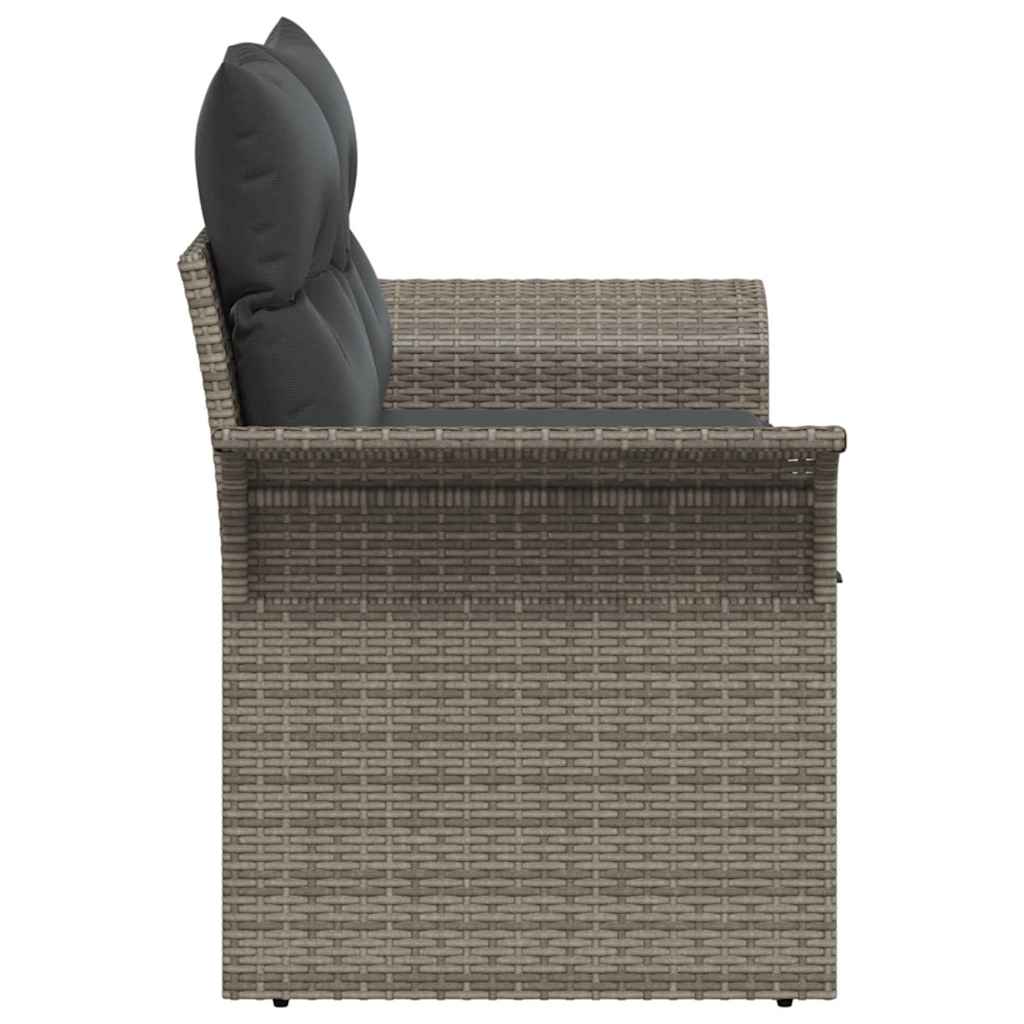 Divano da giardino Grigio 141 x 62 x 69cm polyrattan | homemem39