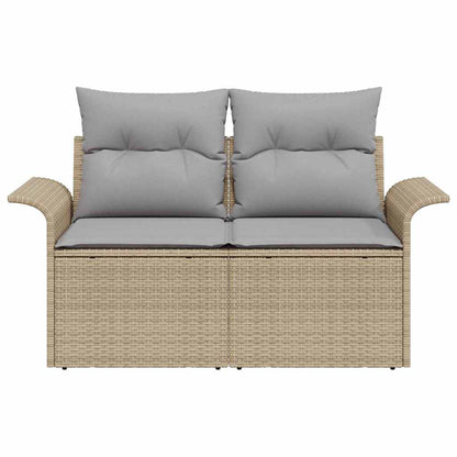 Divano da giardino con cuscino Beige 141 x 62 x 69cm polyrattan | homemem39