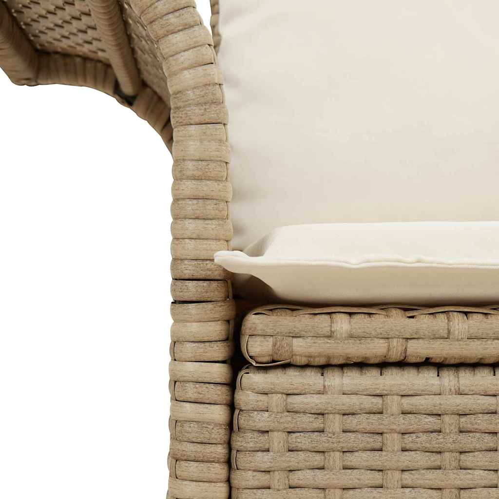 Divano da giardino con cuscino Beige 141 x 62 x 69cm polyrattan | homemem39
