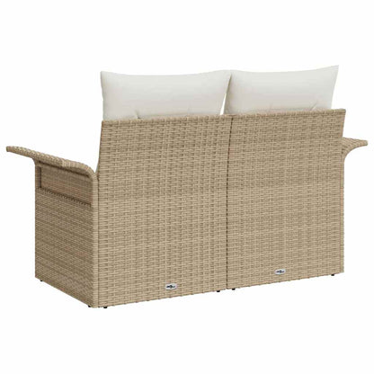 Divano da giardino con cuscino Beige 141 x 62 x 69cm polyrattan | homemem39