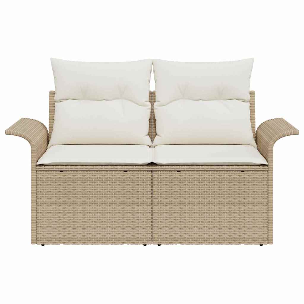 Divano da giardino con cuscino Beige 141 x 62 x 69cm polyrattan | homemem39