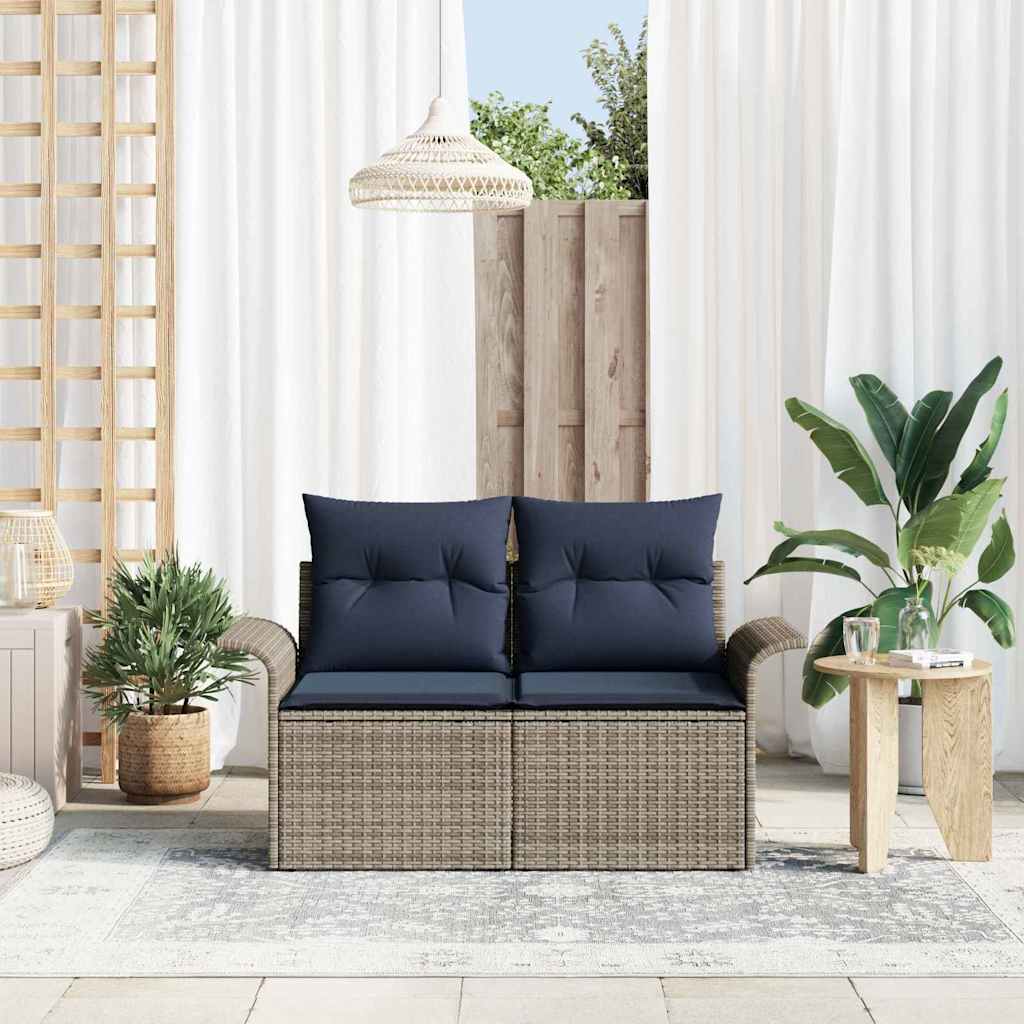 Divano da giardino con cuscino 141 x 62 x 69 cm polyrattan | homemem39