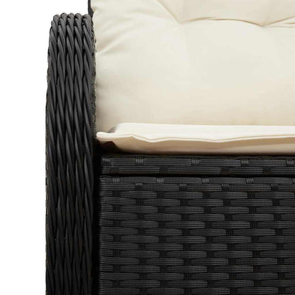 Divano da giardino con cuscino Nero 121 x 62 x 69cm polyrattan | homemem39