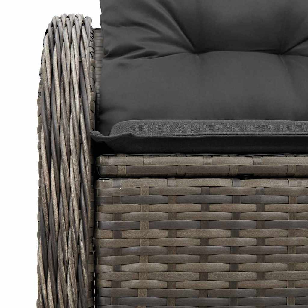 Divano da giardino Grigio 121 x 62 x 69cm polyrattan | homemem39