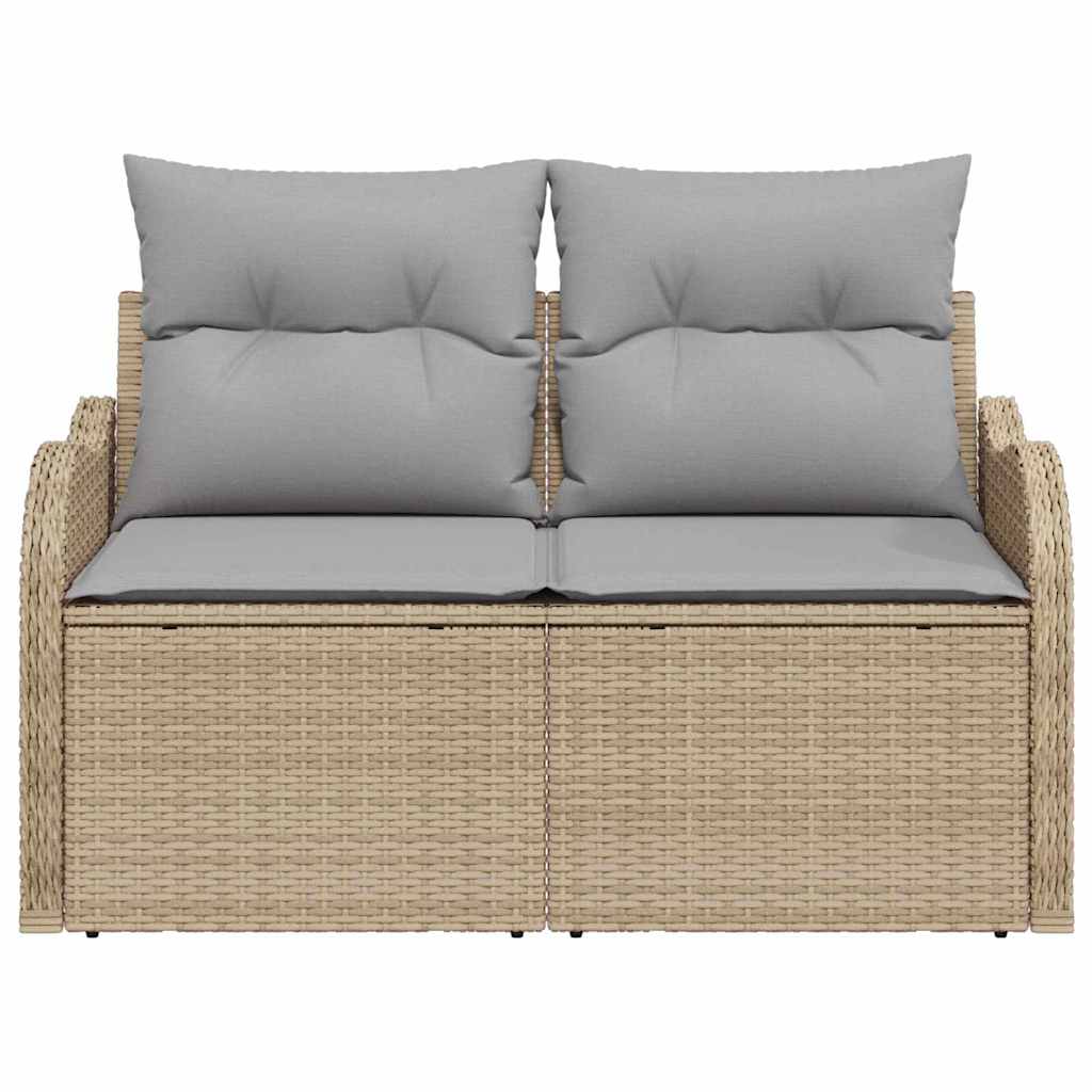Divano da giardino con cuscino Beige 121 x 62 x 69cm polyrattan | homemem39