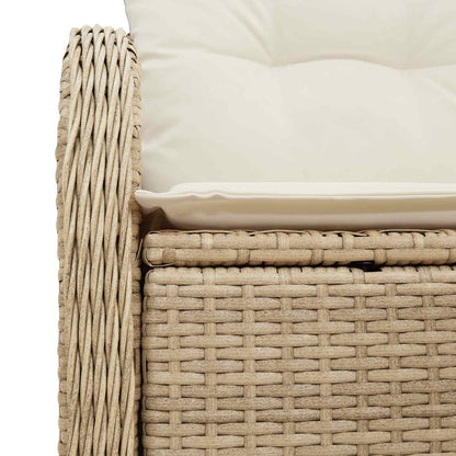 Divano da giardino con cuscino Beige 121 x 62 x 69cm polyrattan