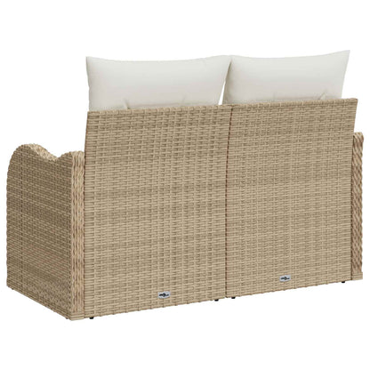 Divano da giardino con cuscino Beige 121 x 62 x 69cm polyrattan | homemem39