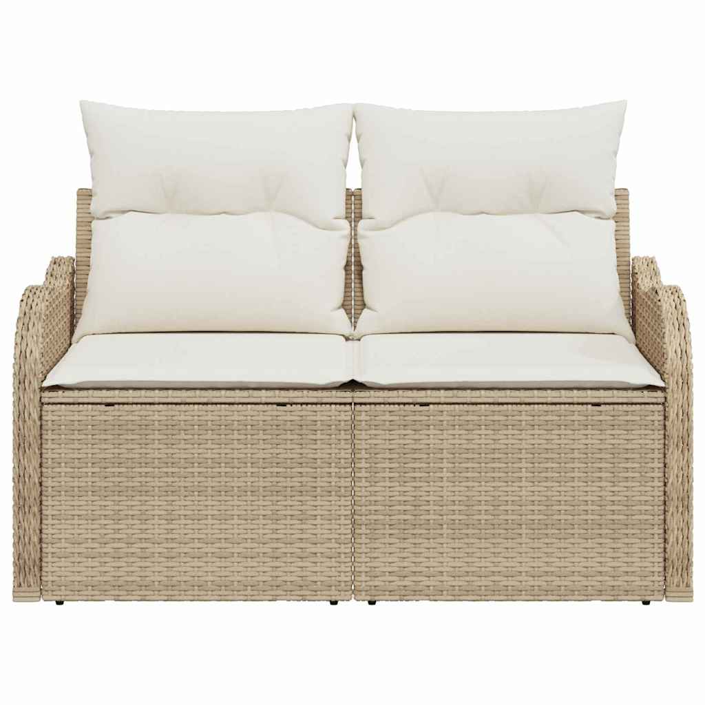 Divano da giardino con cuscino Beige 121 x 62 x 69cm polyrattan | homemem39