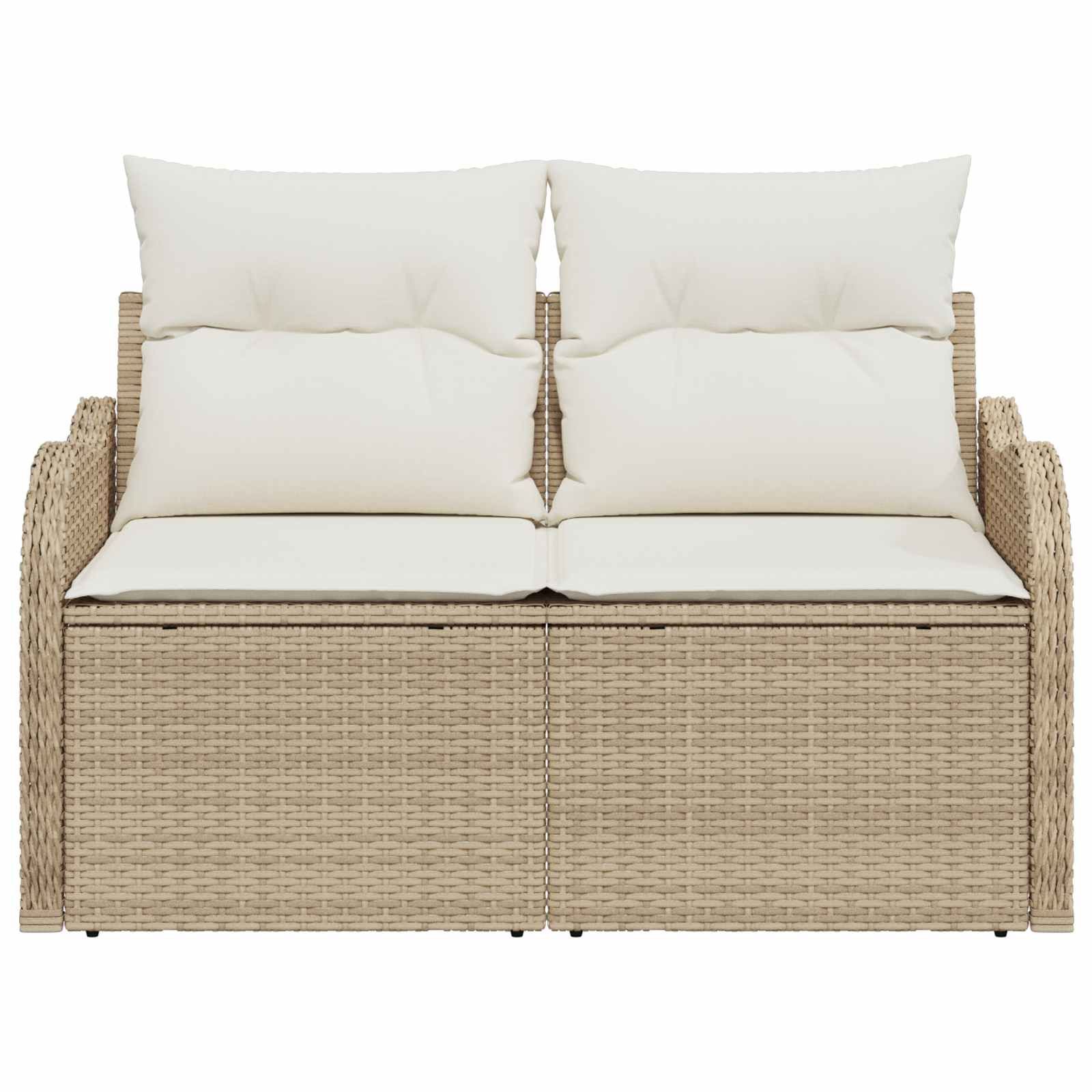 Divano da giardino con cuscino Beige 121 x 62 x 69cm polyrattan | homemem39