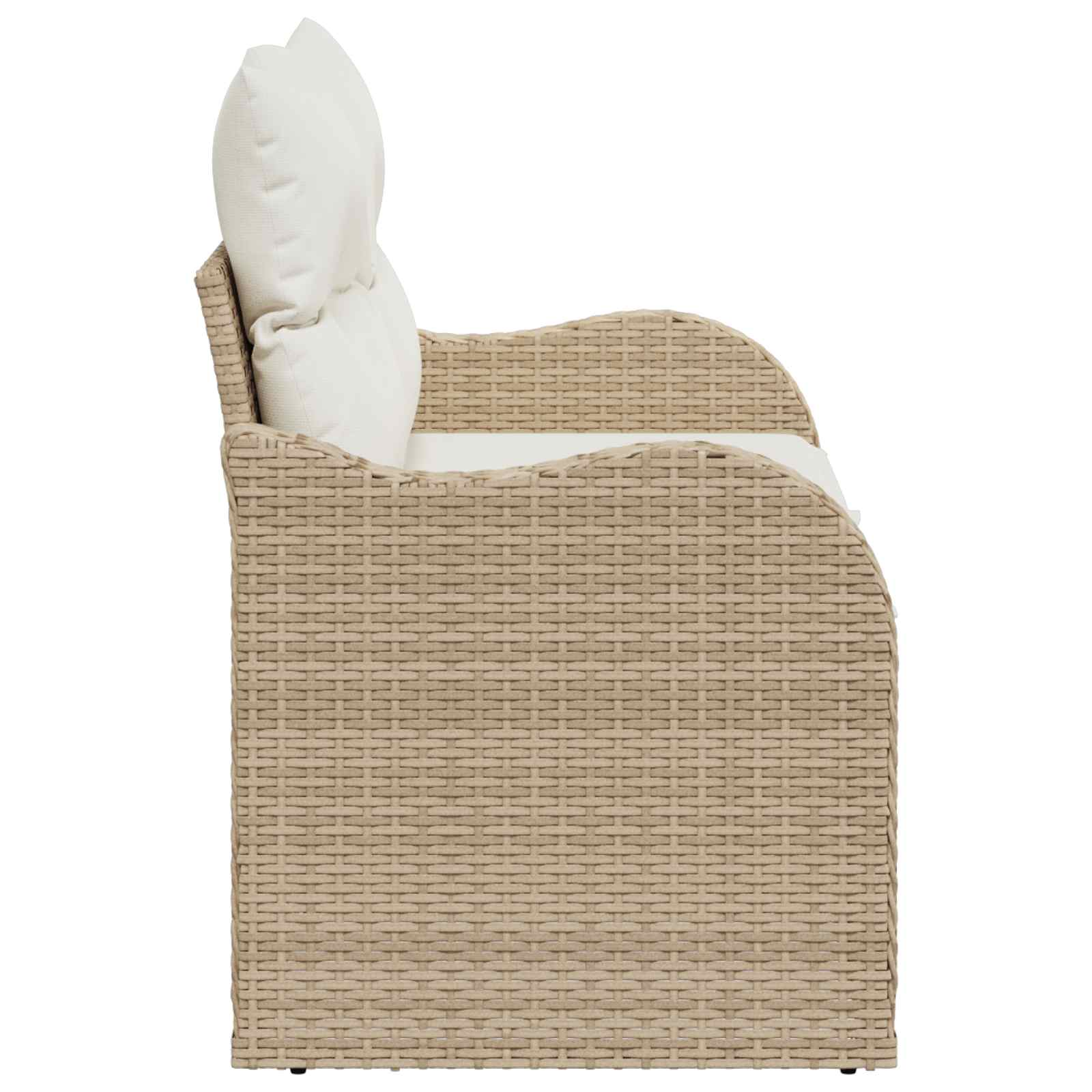 Divano da giardino con cuscino Beige 121 x 62 x 69cm polyrattan | homemem39