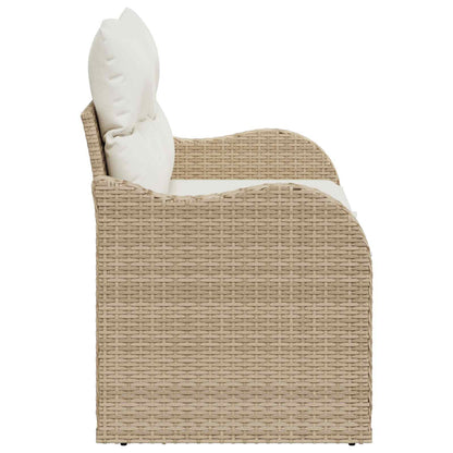 Divano da giardino con cuscino Beige 121 x 62 x 69cm polyrattan | homemem39