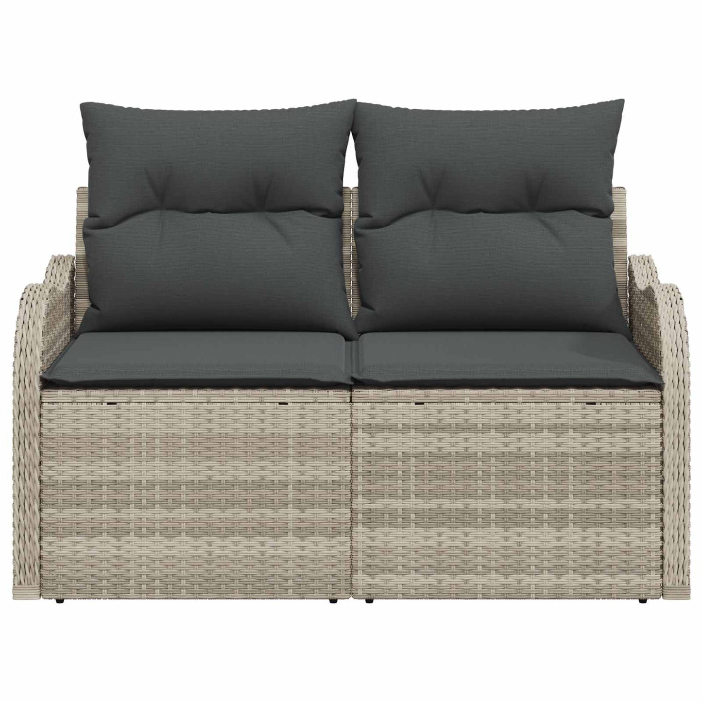 Divano da giardino Grigio chiaro 121 x 62 x 69cm polyrattan | homemem39
