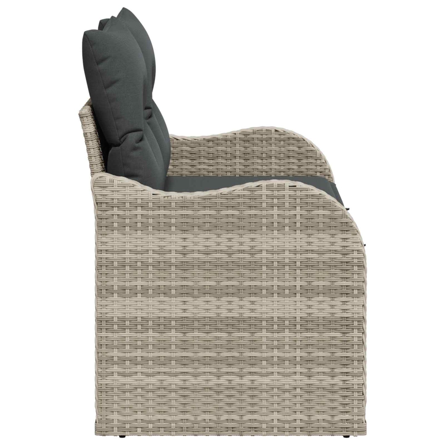 Divano da giardino Grigio chiaro 121 x 62 x 69cm polyrattan | homemem39