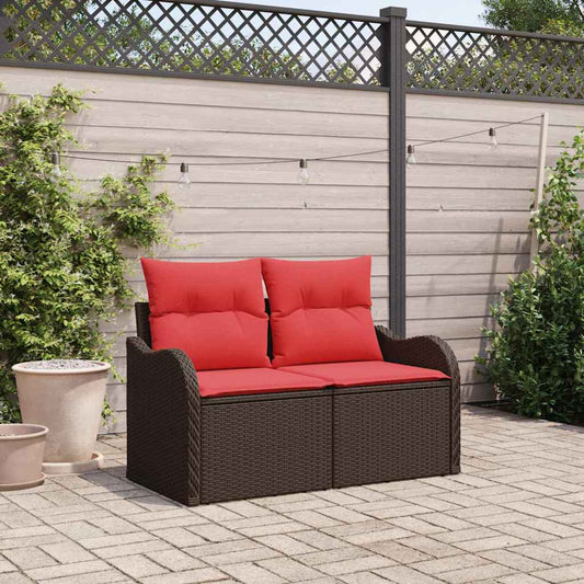 Divano da giardino con cuscino 121 x 62 x 69 cm polyrattan