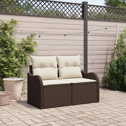 Divano da giardino Marrone 121 x 62 x 69cm polyrattan