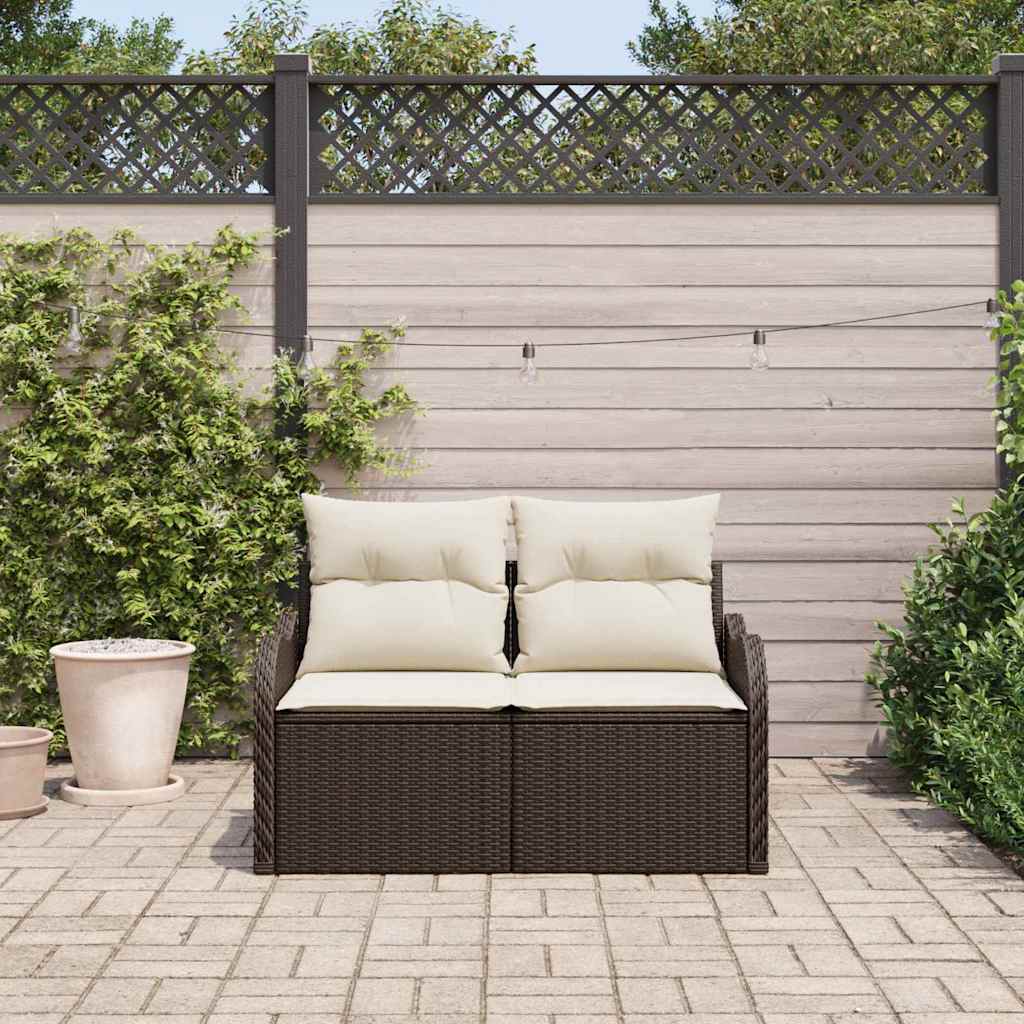 Divano da giardino Marrone 121 x 62 x 69cm polyrattan | homemem39