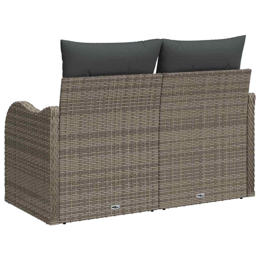 Divano da giardino Grigio 121 x 62 x 69cm polyrattan | homemem39