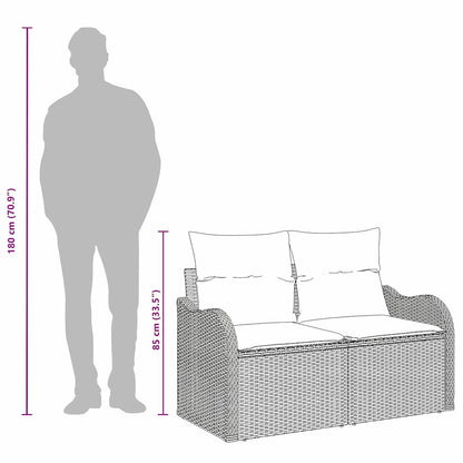 Divano da giardino Grigio 121 x 62 x 69cm polyrattan | homemem39