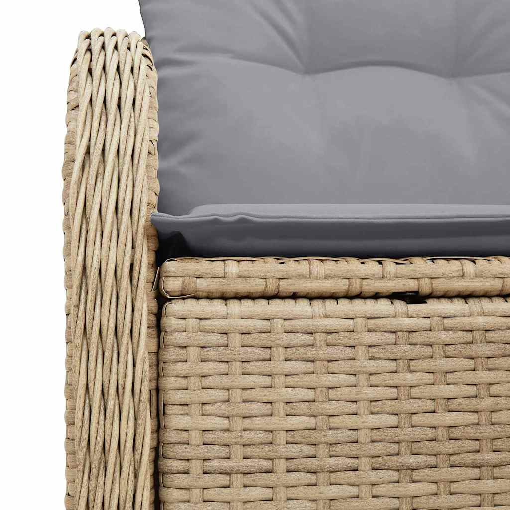 Divano da giardino con cuscino Beige 121 x 62 x 69cm polyrattan | homemem39