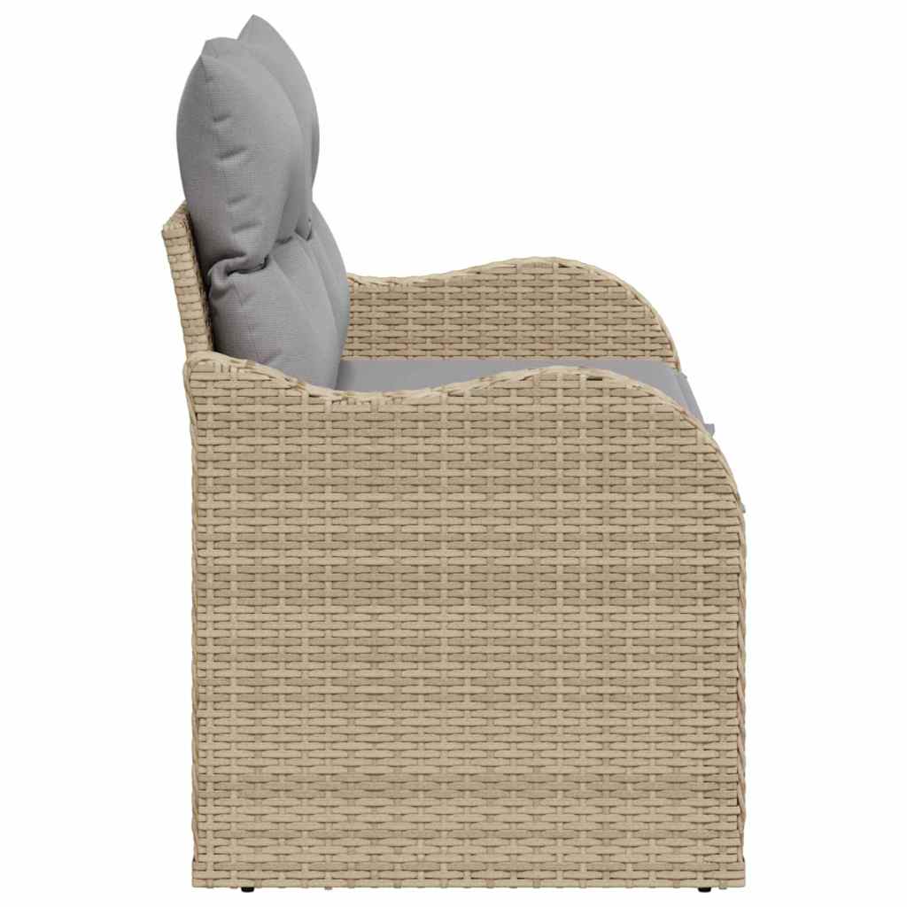 Divano da giardino con cuscino Beige 121 x 62 x 69cm polyrattan | homemem39