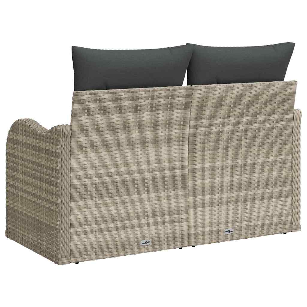 Divano da giardino Grigio chiaro 121 x 62 x 69cm polyrattan | homemem39