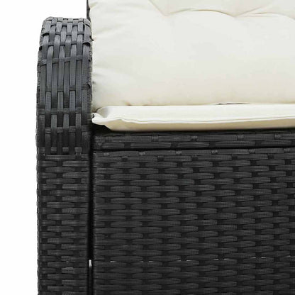 Divano da giardino con cuscino Nero 124 x 62 x 69cm polyrattan | homemem39