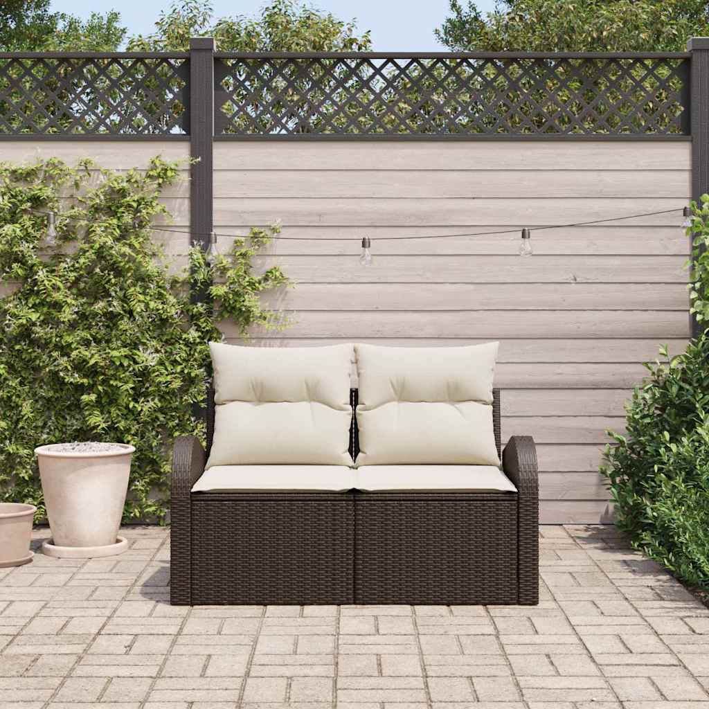 Divano da giardino Marrone 124 x 62 x 69cm polyrattan | homemem39