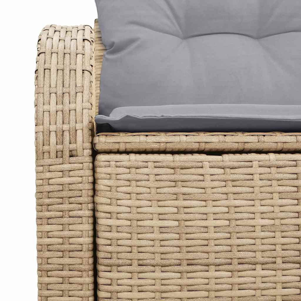 Divano da giardino con cuscino Beige 124 x 62 x 69cm polyrattan | homemem39