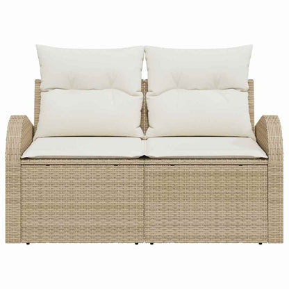 Divano da giardino con cuscino Beige 124 x 62 x 69cm polyrattan | homemem39