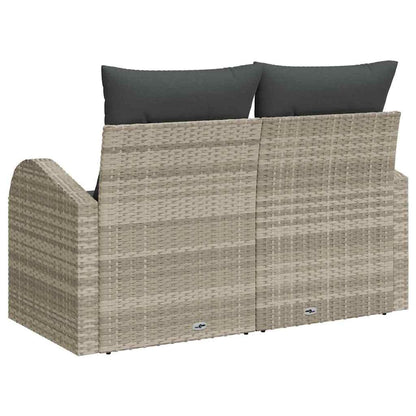 Divano da giardino Grigio chiaro 124 x 62 x 69cm polyrattan | homemem39