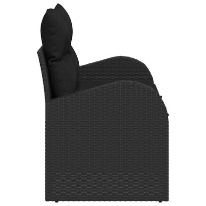 Divano da giardino con cuscino Nero 124 x 62 x 69cm polyrattan | homemem39