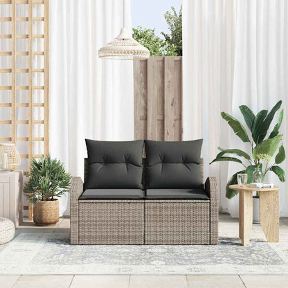 Divano da giardino Grigio 124 x 62 x 69cm polyrattan | homemem39