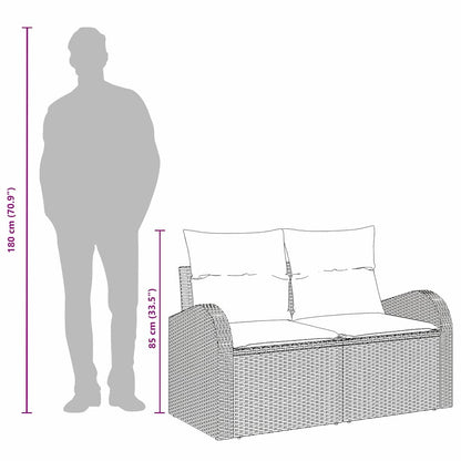 Divano da giardino Grigio 124 x 62 x 69cm polyrattan | homemem39
