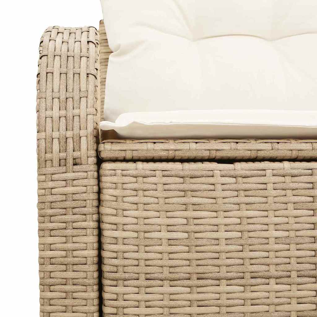 Divano da giardino con cuscino Beige 124 x 62 x 69cm polyrattan