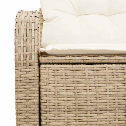 Divano da giardino con cuscino Beige 124 x 62 x 69cm polyrattan