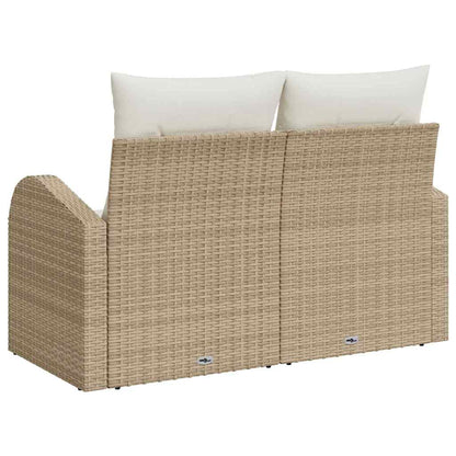 Divano da giardino con cuscino Beige 124 x 62 x 69cm polyrattan