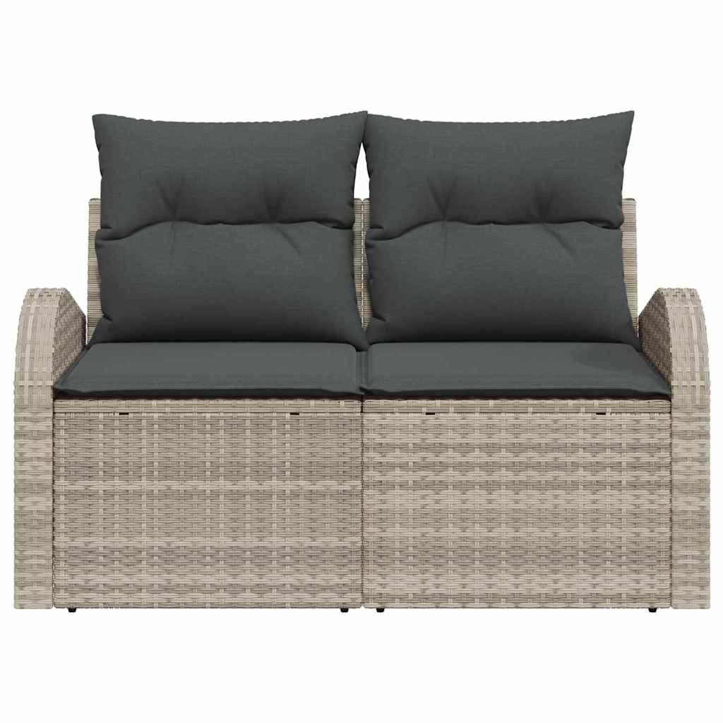 Divano da giardino Grigio chiaro 124 x 62 x 69cm polyrattan | homemem39