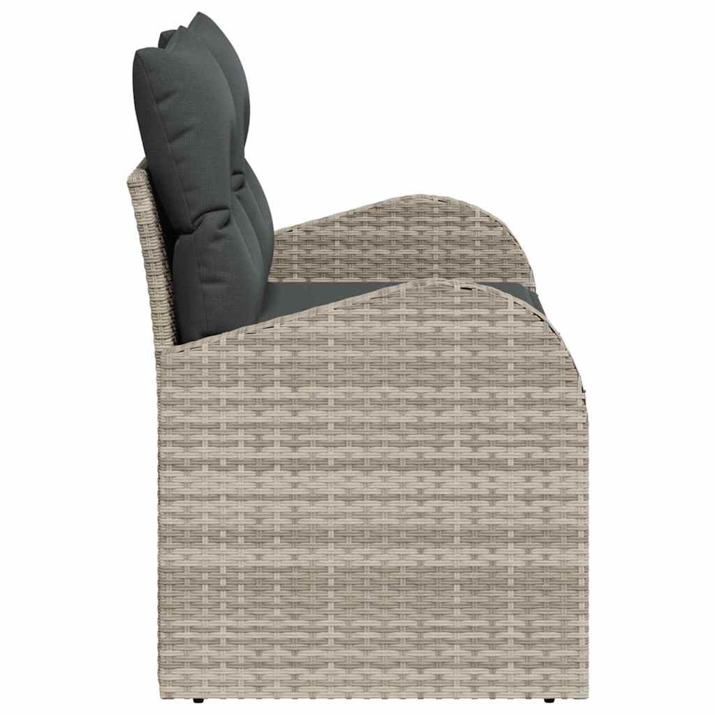 Divano da giardino Grigio chiaro 124 x 62 x 69cm polyrattan | homemem39