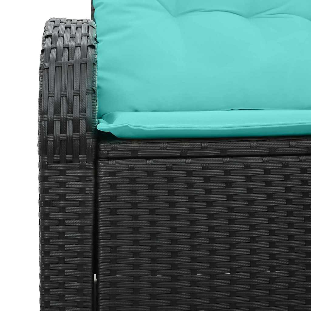 Divano da giardino Nero 124 x 62 x 85cm polyrattan | homemem39